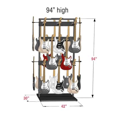 D'Luca Free Standing Modular Guitar Display Triple Tier image 3