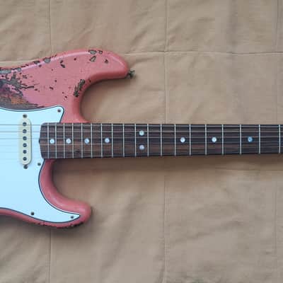 Fender Custom Shop '65 Stratocaster Super Heavy Relic Tahitian Coral Over Sunburst image 22