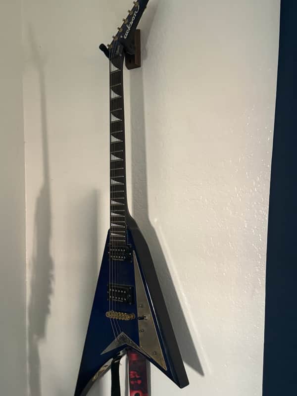 Jackson RR5 Rhoads Pro V-Style Electric Guitar with a Trans Blue Flame Finish image 1
