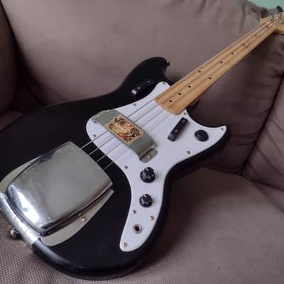 Modded Squier Bronco 2021 Black Fretless Vintage Look Killswitch image 14