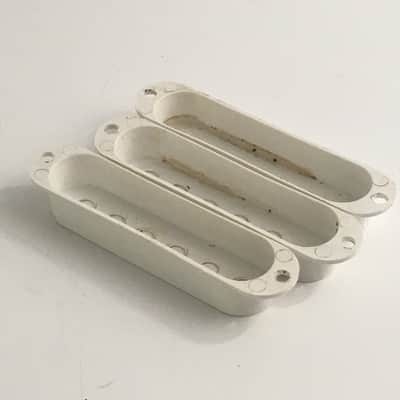 3 Genuine Fender Pure Vintage Strat Pickup Covers Electric Light NOS Relic White USA Made image 8