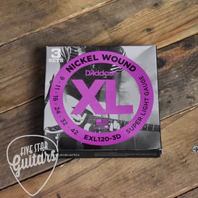 D'Addario EXL120-3D 3-PackNickel Wound Electric Guitar Strings Super Light 9-42 image 2