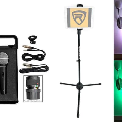NYC Acoustics Bluetooth Karaoke Machine System wActive+TV LED's+Mic+Remote+Stand image 19