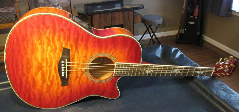 2005 Ibanez AEF 100 Acoustic Electric Guitar Antique Cherry Burst image 1