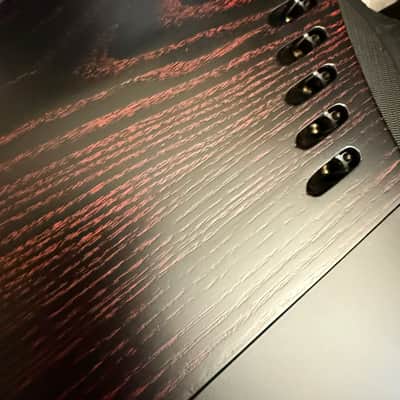 Alusonic The Doom 5 - Red/black flamed aluminum Headless Multiscale bass image 5