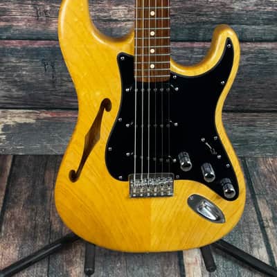 Used Warmoth Custom Built Semi-hollow Partscaster with Case image 1