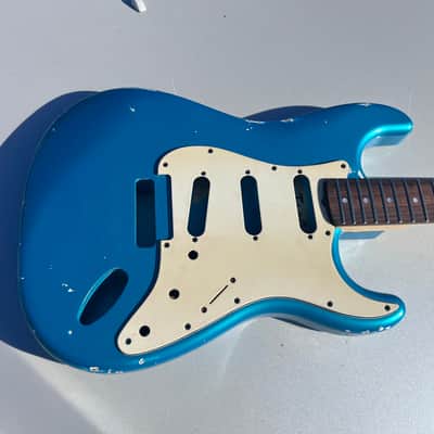 JVG ST BODY RELIC Reborn Old -Lake Placid Blue  Nitrocellulose  Lacquer  routed SSS or SSH with AGED PICKGUARD Place your ORDER JVGuitars image 1