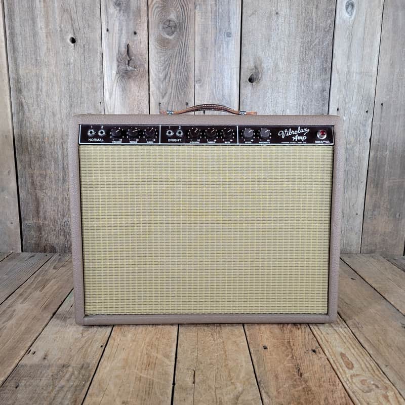 Fender Vibrolux Amp Wheat Grille 1962 - Brown Tolex image 1