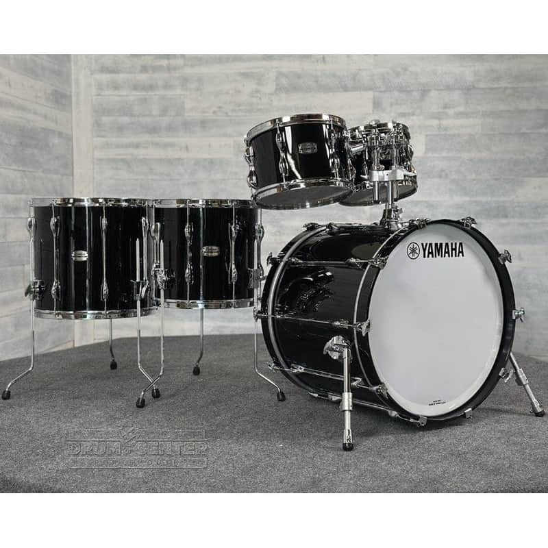 Yamaha Recording Custom 5pc Drum Set 22/10/12/14/16 Solid Black image 1
