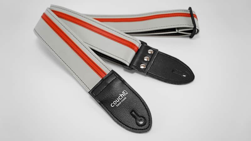 Couch White With Orange Racer X Guitar Strap image 1