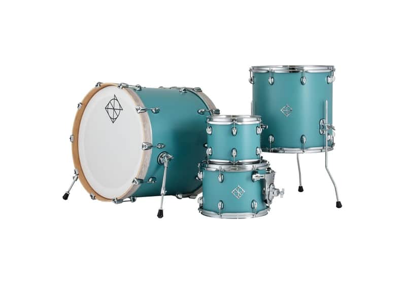 Dixon PODCSTM422-01-QB Cornerstone Maple Shellset 4pc Satin Quetzal Blue image 1