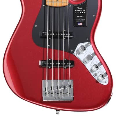 Fender American Ultra II Jazz Bass V - Sinister Red with Maple Fingerboard image 1