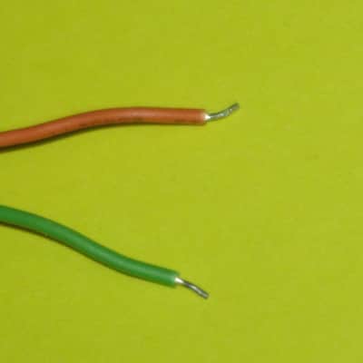 very clean Boss RED LED on a very small rectangle circuit board + green & orange wires (works fine) for Boss compact size pedals - came off of a used 1985 PH-2 Super Phaser pedal) + 2 small pieces of heat shrink tubing (NO: pedal or other items included image 15