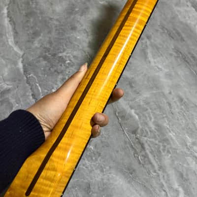 Rosewood Stainless steel 22frets Gloss Yellow Maple Electric guitar neck image 7