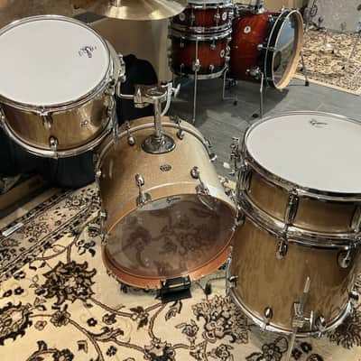CT1-J484 Catalina Club Round Badge 8x12 / 14x14 / 14x18"/ 5x14" 4pc Drum Kit Sahara Sparkle image 3