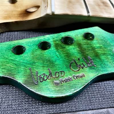 Pistol Guitars Maple left handed neck with maple fretboard Jimi Hendrix green neck only custom 2021 image 1