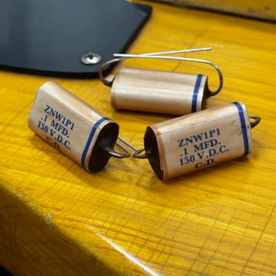 Reproduction Fender Telecaster Stratocaster 1958 - 1961 phone book capacitor cap .1 150v p bass esquire tone control plate phonebook for pots image 2