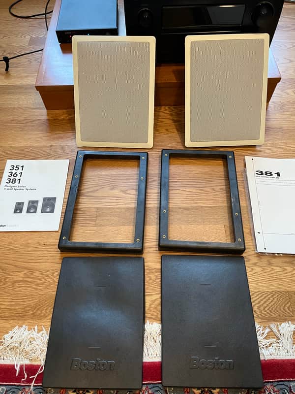 Boston Acoustics 381 in-wall speaker pair, 2001 - White - original owner, original packaging image 1