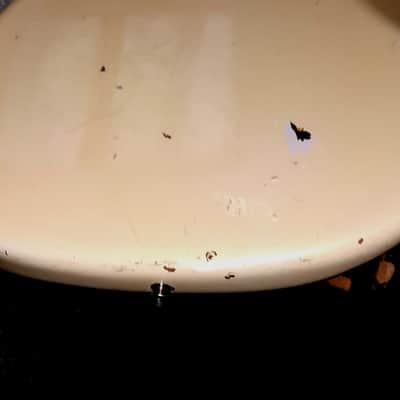 LOCAL PICKUP ONLY VEGAS>Peavey Patriot bass guitar 1986 - white, with factory yellow wood, and player modified with natural wood, NEEDS ELECTRONIC CONNECTION image 19