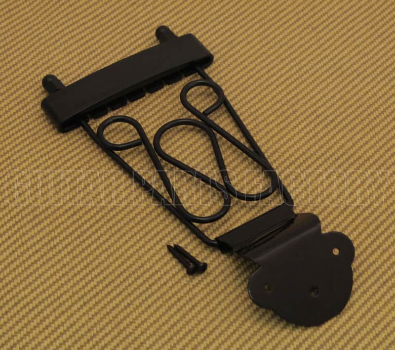 TP-DTL-B Black Deluxe Long Trapeze Tailpiece for Thin Hollowbody Guitar image 1