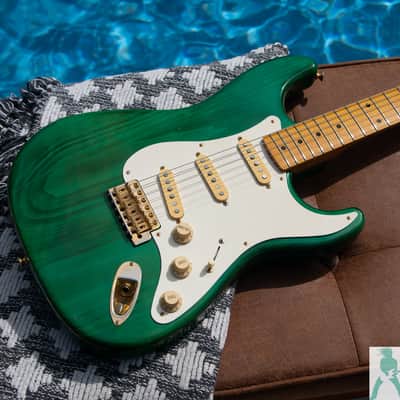 1993 Fender ST57G-65 '57 Stratocaster Reissue - Translucent Green w Gold Hardware - Made in Japan (FujiGen) Pro Set Up w Perfect Frets/Action/Intonation! image 1
