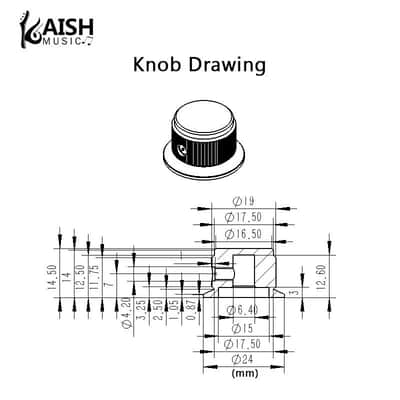 Silver Metal Top Hat Knobs - 1/4" Shaft (Set of 3) image 4