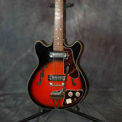 Vintage RARE Teisco Del Rey Hollow Body Ry Cooder Pickups 1960's Redburst image 1