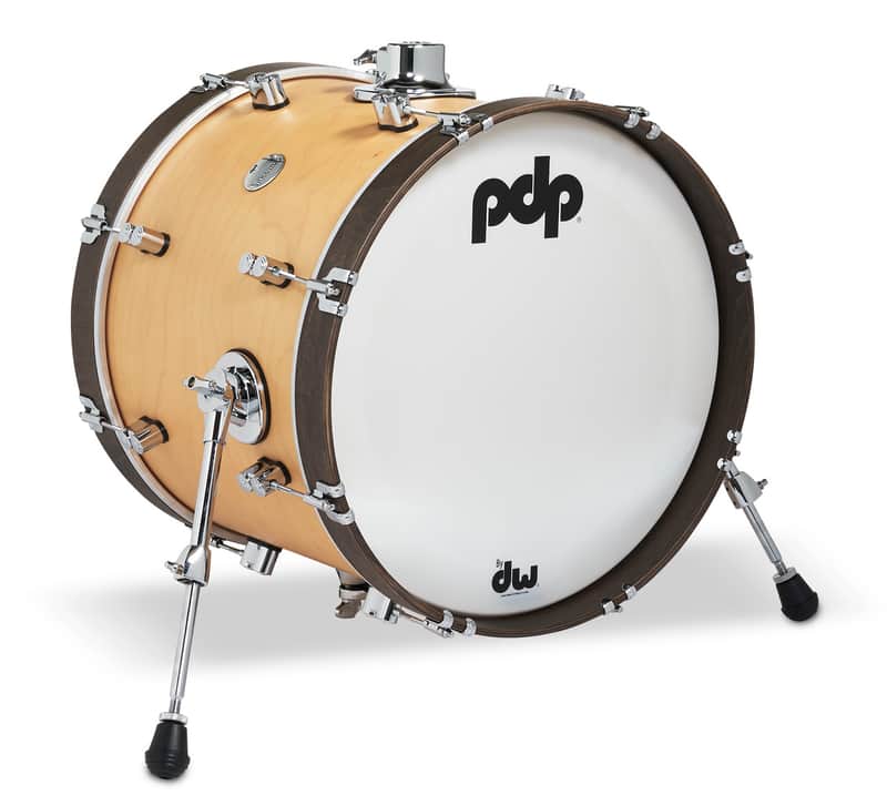 PDP Concept Classic 14x18 Natural Stain Kick Drum with Walnut Stain Hoops image 1