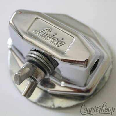 Ludwig Floor Tom Leg/L-Arm/Bass Drum Spur Mount Chrome Vintage 70s+Backing Plate image 1