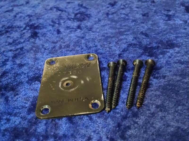 1980s Kramer "C" Era Neck Plate Chrome w/Screws image 1