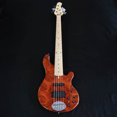 Lakland USA 55-94 Custom Deluxe 5 String Bass Quilted Redwood #7672 image 1