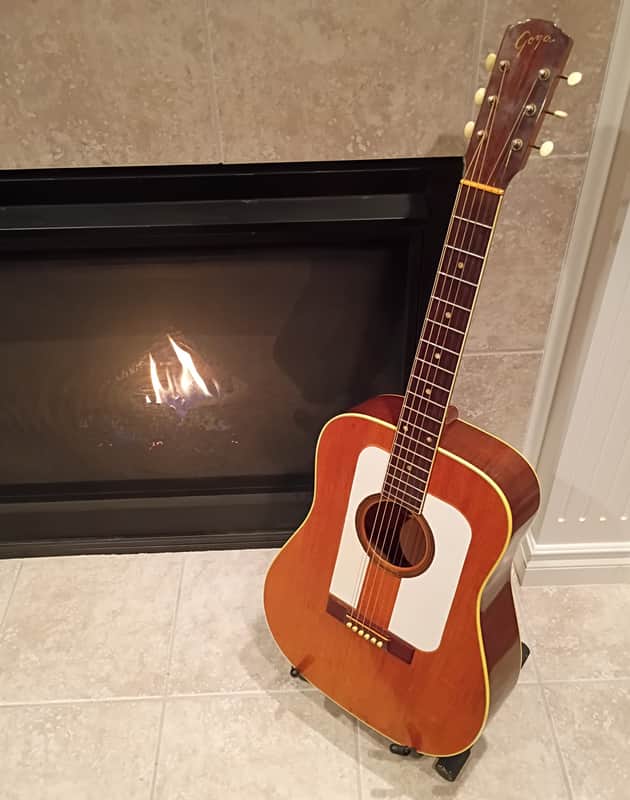 Share 1962 Goya (Levin) F-27 "Goliath' 12-fret guitar and case. Made in Sweden.