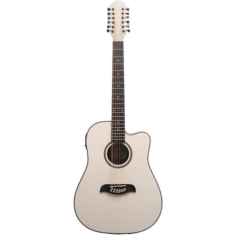 Oscar Schmidt OD312CE 12-String Cutaway Acoustic-Electric  Guitar, White image 1