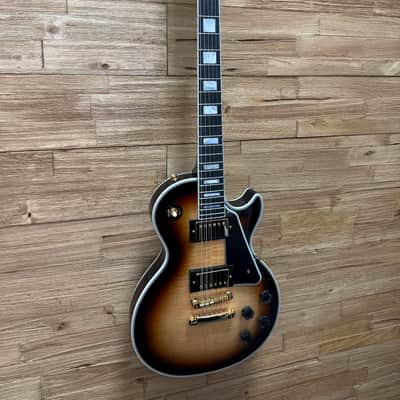 Epiphone "Inspired by Gibson Custom" Les Paul Custom Guitar- Sedona Burst - Flame Top w/Hard Case- New! image 2