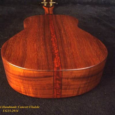 Handcrafted Concert Ukulele, Solid Hawaiian Koa, MOP Inlay, Soft-bag, Bruce Wei UG15-2934 image 10