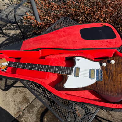 2020 Harmony USA Silhouette Limited Edition Flame Maple Top - Transparent Brown + New GATOR Transit GT bag image 1