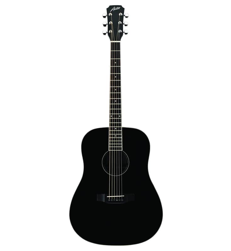 Austin |AA25DSBK | Dreadnought Acoustic | 6 String | Black Finish | Righthand | Dreadnought | Acoustic image 1