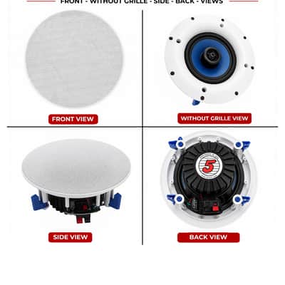 5 Core 6.5 Inch In-Ceiling In-Wall Speaker 360W 2-Way Pair Flush Mount House Home Theater Speakers image 7