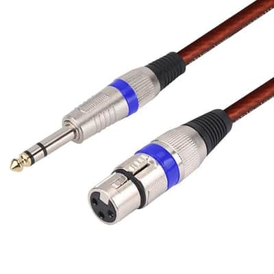 2Pcs 6 Feet Female XLR to 1/4 Inch TRS (6.35mm) Microphone Cables, XLR to Quarter inch Patch Cable, Unbalanced XLR Female to TRS Male Mic Cord Stereo Interconnect Cable image 5