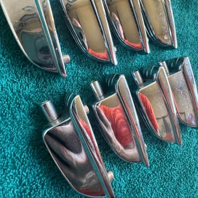 Ludwig Lot of 8 Vintage Large Classic Bass Drum or Tom Lugs - Chrome L#1 80s - Chrome image 6