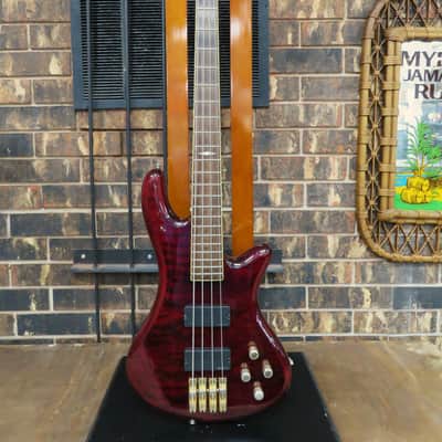 Schecter Diamond Series Elite 4 Electric Bass Guitar - Trans Red image 1
