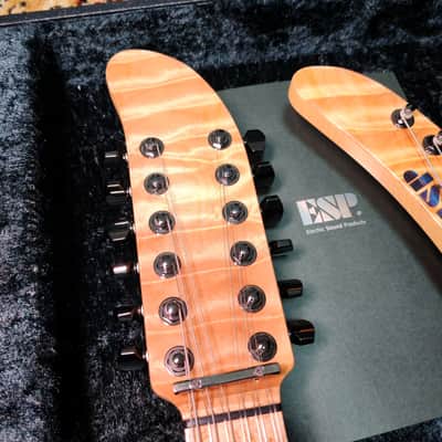 [SUMMER SALE] ESP Custom Order George Lynch Double Neck, Birdseye Maple, Natural Quilted Maple, Lawsuit Banana Headstock, MIJ Japan image 16
