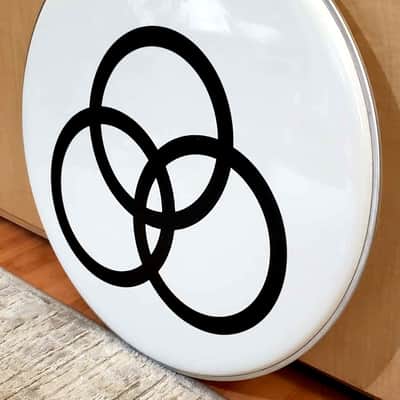 Led Zeppelin, ZOSO, 22" Bass Drumhead, John Bonham, 3 Rings, Wall Display Bild 3