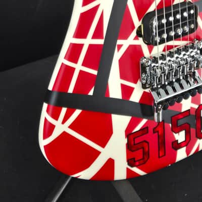 EVH Striped Series 5150, Maple Fingerboard, Red with Black and White Stripes image 3