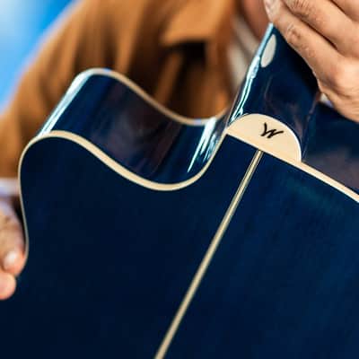 Washburn EA15TBL Festival Series Mini Jumbo Cutaway Flame Maple Top Mahogany Neck 6-String Acoustic-Electric Guitar image 13