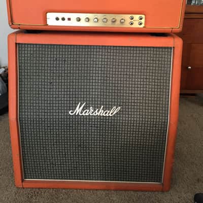 1972 Marshall Major for Lead Guitar in Orig Orange Color tolex - Pulsonic - Full Stack! Super Rare! image 1