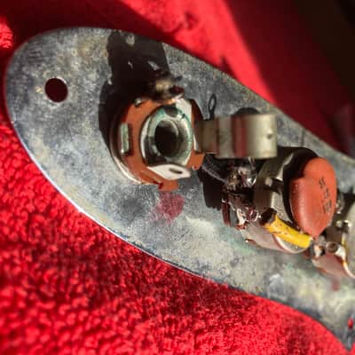 Fender original Jazz Bass complete electronics/knobs/plate 1966 image 10