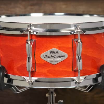 Yamaha 5.5x14" Beech Custom Snare Drum - Cherry image 1