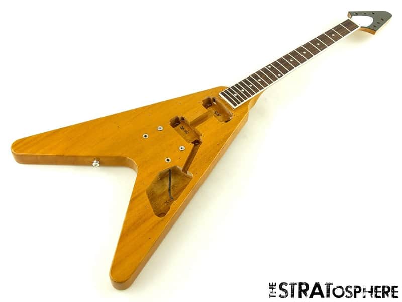 Gibson USA 70s Flying V Model BODY + NECK American Slim Taper Antique Natural image 1