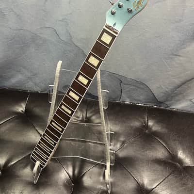 Squier Loaded Telecaster Neck with Block Inlays, Ice Blue Metallic Painted Headstock Face image 2
